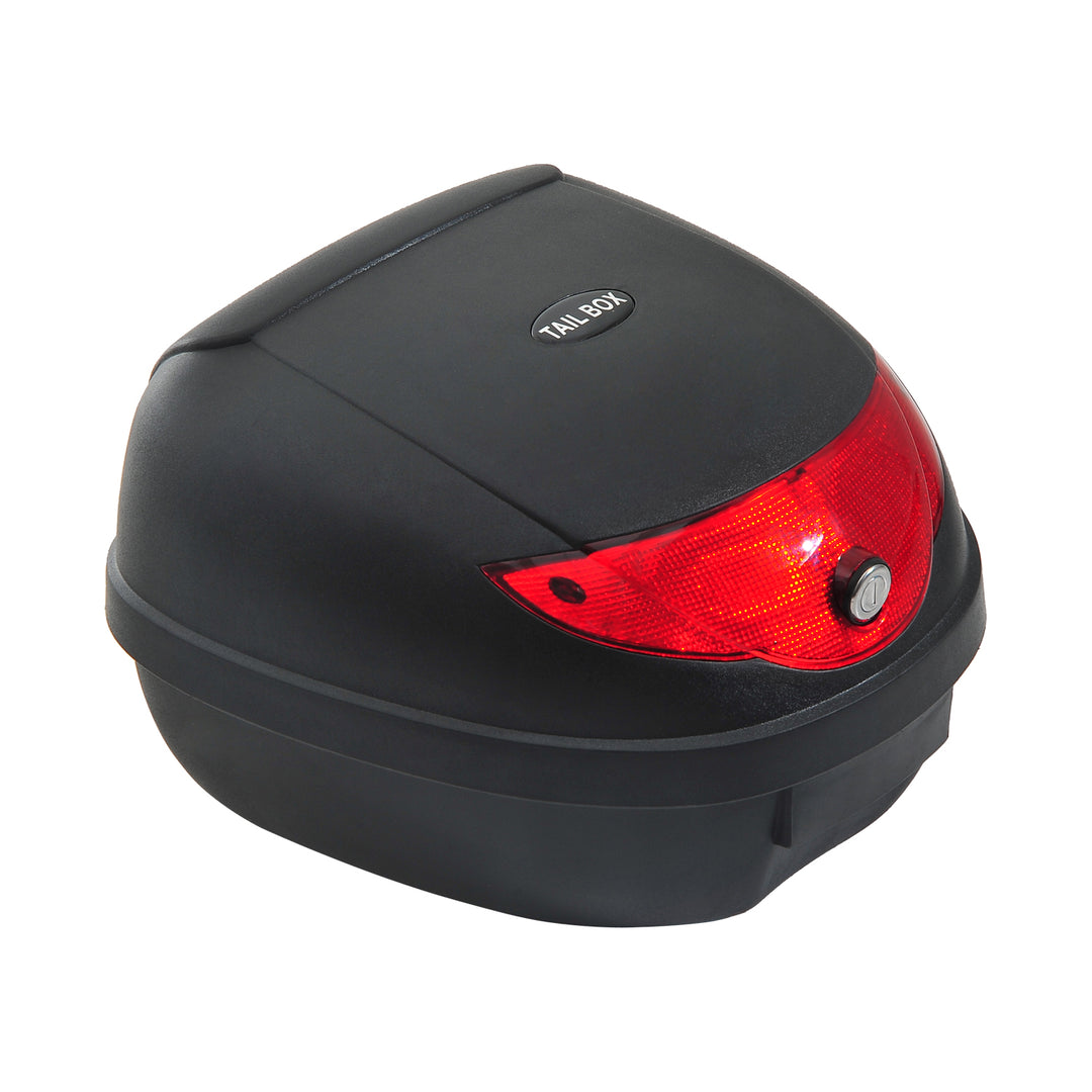 24 L Motorcycle Luggage Case W/Reflectors-Black/Red