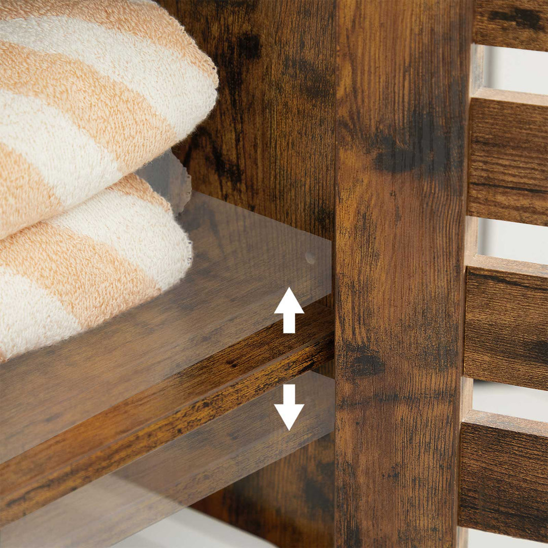 Bathroom Floor Cabinet Rustic Brown