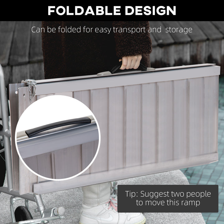 3ft Folding Aluminum Wheelchair Ramp Scooter Portable Mobility Assist Suitcase Access Aid Disabled