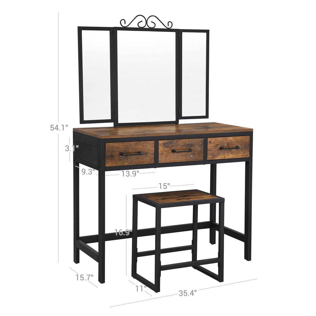 Vanity Table and Stool Set