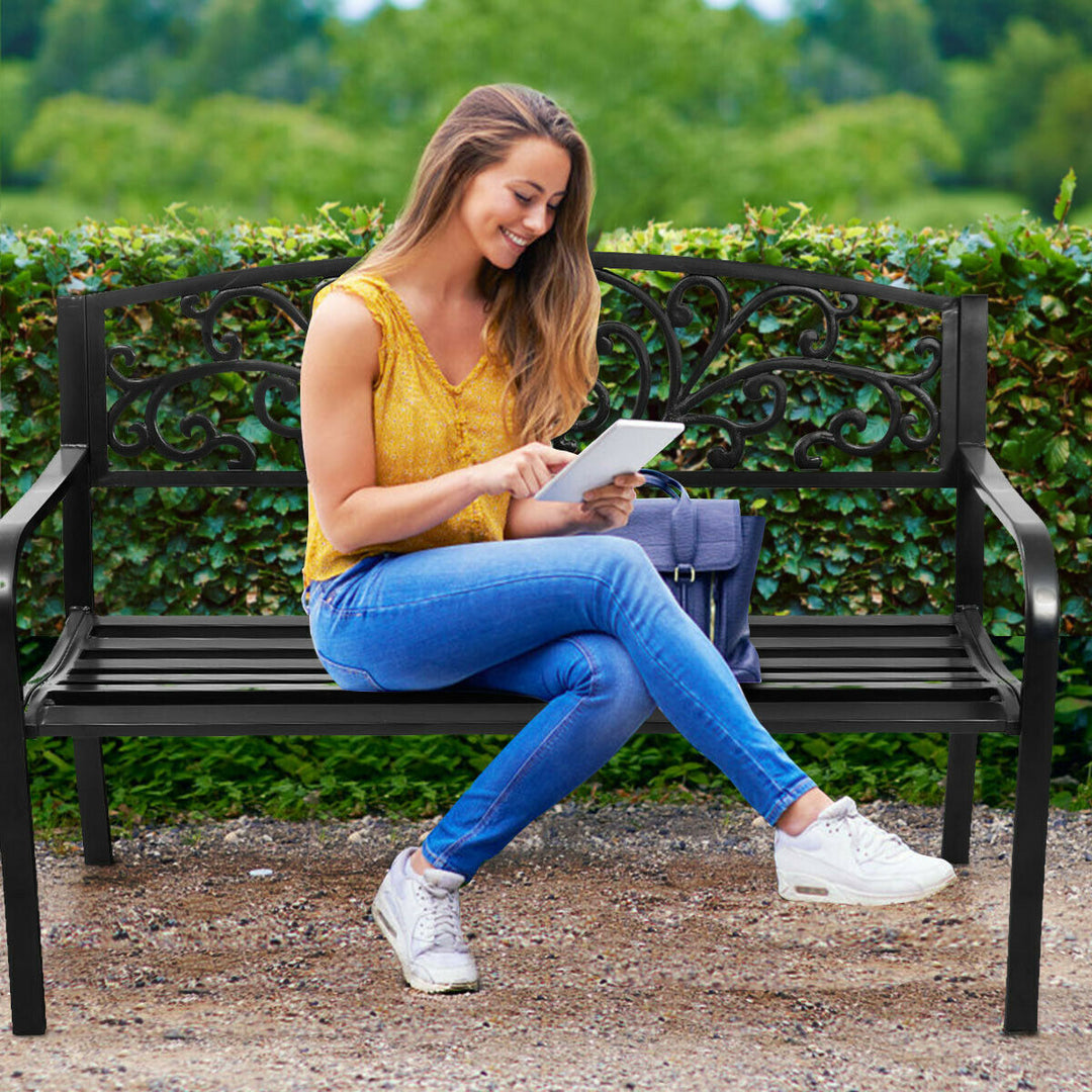 Metal Garden Bench Patio Park