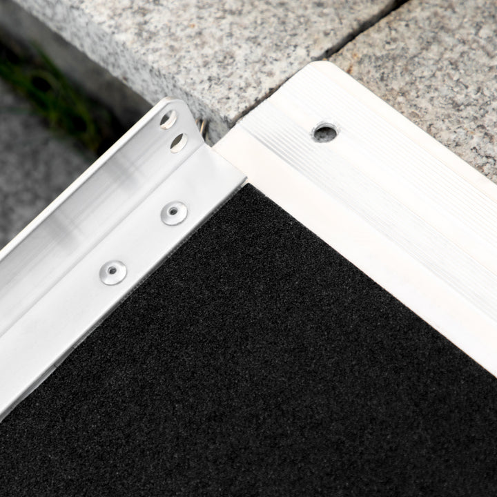 Textured Aluminum Folding Wheelchair Ramp, 61 x 72 cm Portable Threshold Ramp, for Doorways, Home, Steps, Stairs