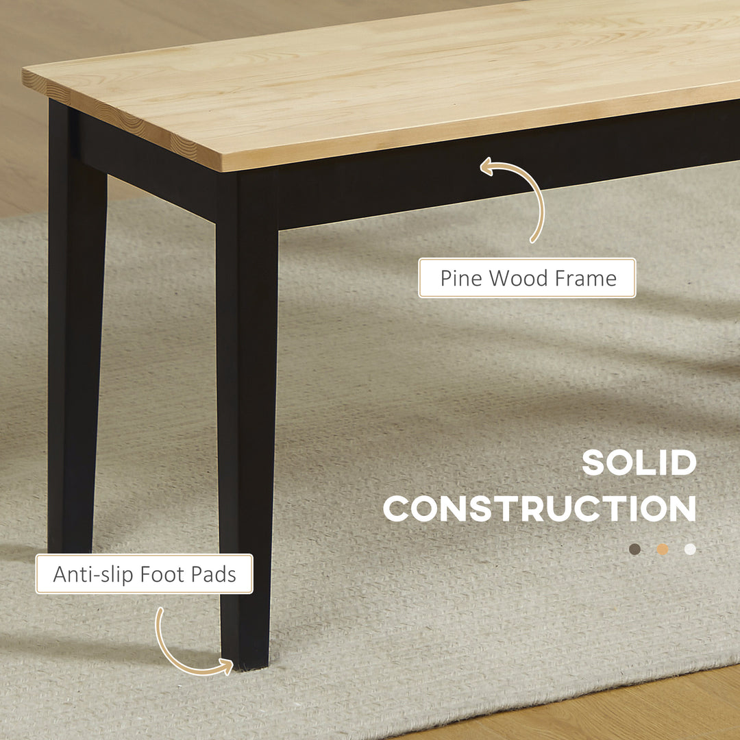 Wood Dining Bench, White Base