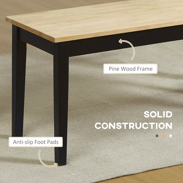 Wood Dining Bench, White Base