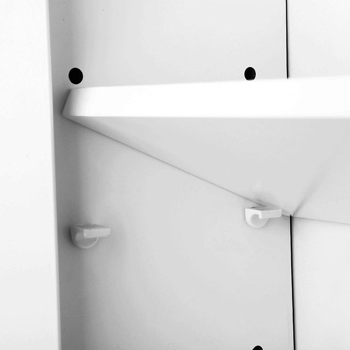 White Wall-mounted Storage Cabinet with 3 Mirrors