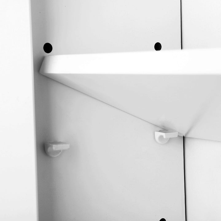 White Wall-mounted Storage Cabinet with 3 Mirrors
