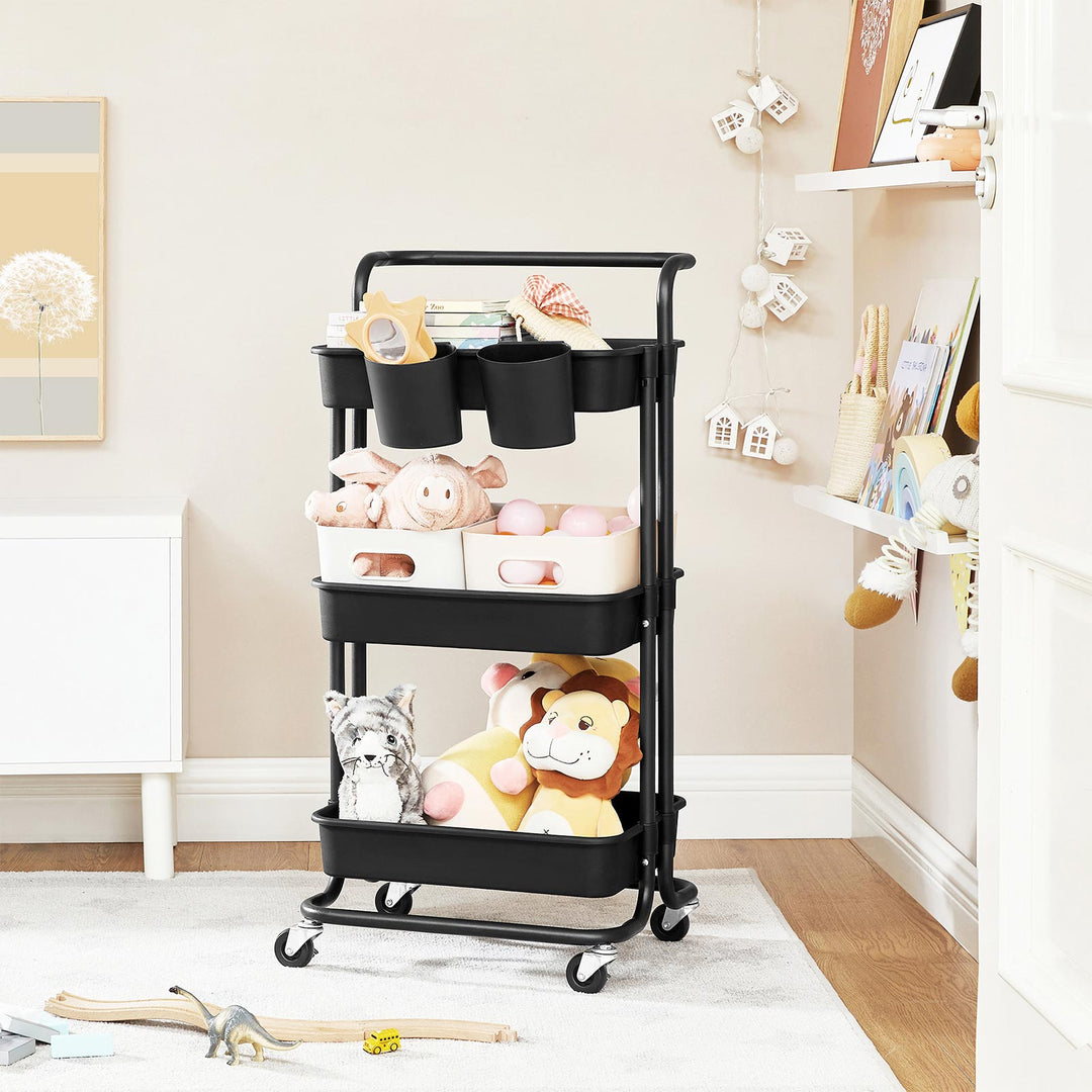 3-Tier Storage Cart Black
