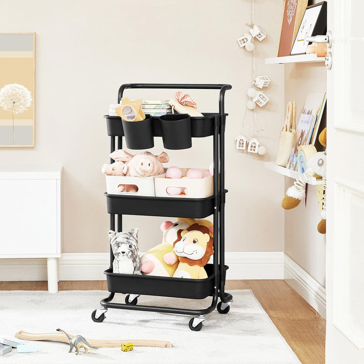 3-Tier Storage Cart Black