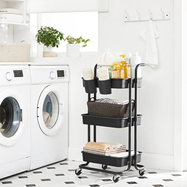 3-Tier Storage Cart Black