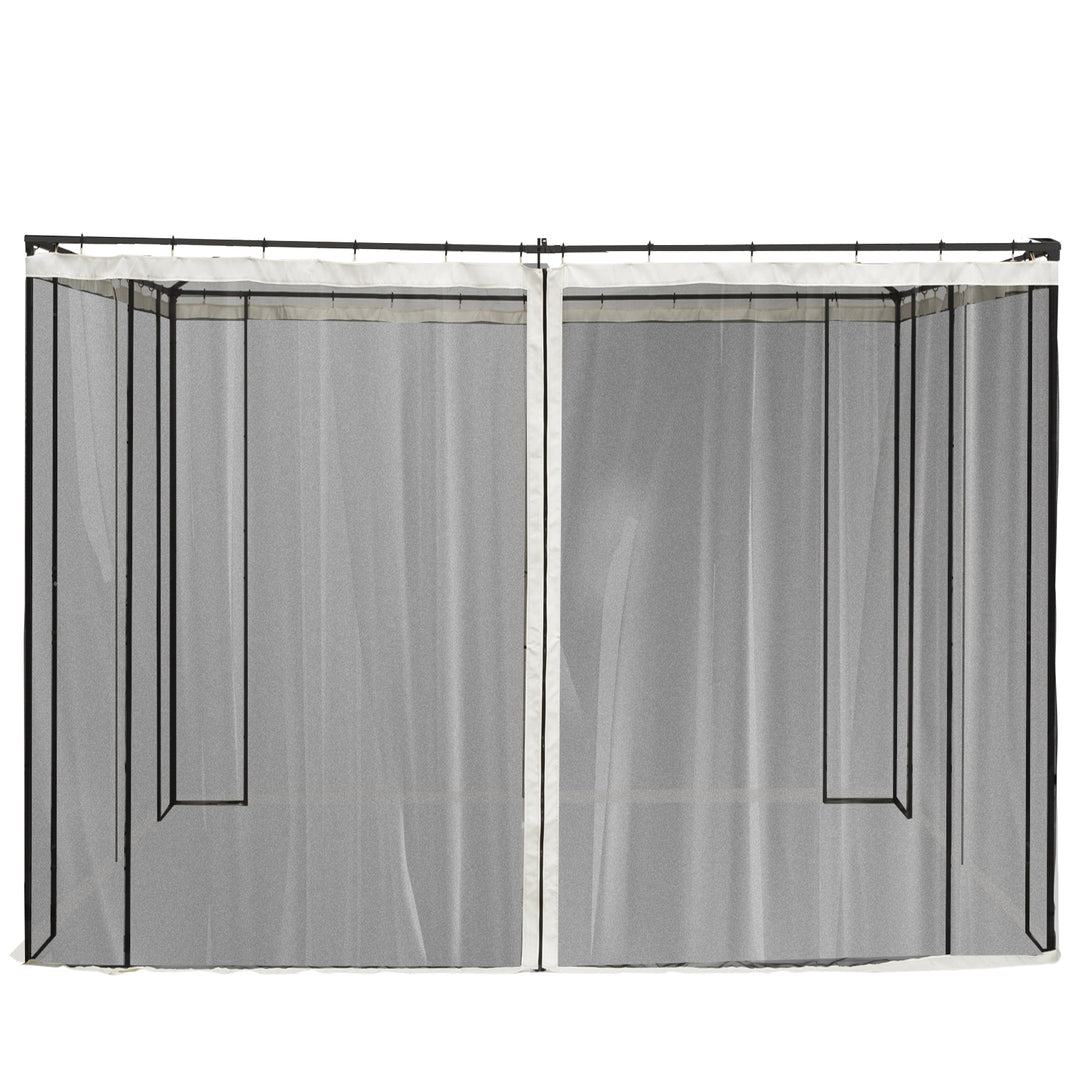 Outsunny Replacement Mesh Mosquito Netting Screen Walls for 10 x 10ft Patio Gazebo, 4-panel Sidewalls with Zippers (Wall Only, Canopy Not Included)