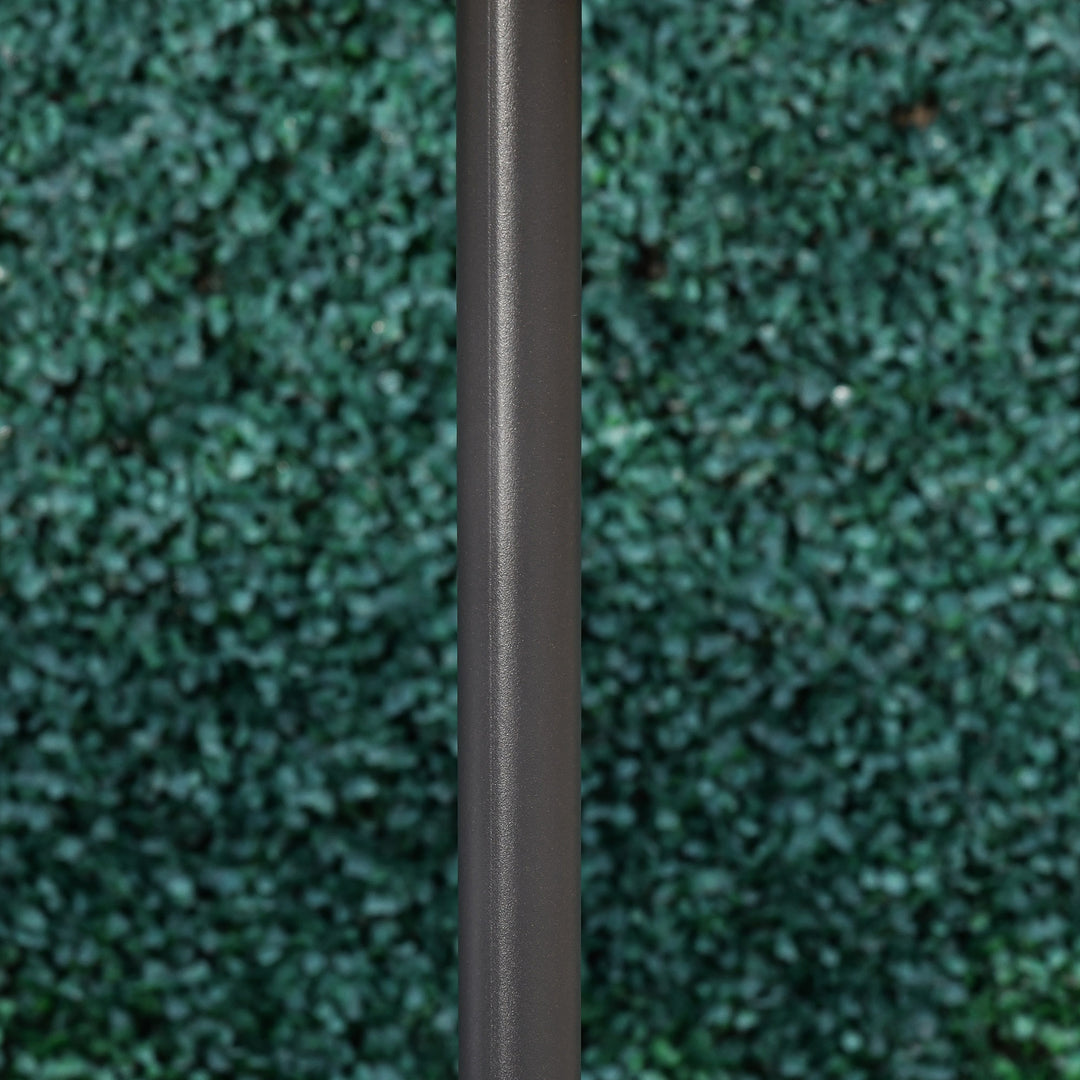 Garden 24 LED Light Parasol Outdoor Tilt Sun Umbrella Patio Club Party Event Manual Sun Shade w/ Hand Crank Grey