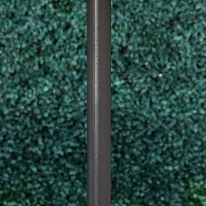 Garden 24 LED Light Parasol Outdoor Tilt Sun Umbrella Patio Club Party Event Manual Sun Shade w/ Hand Crank Grey