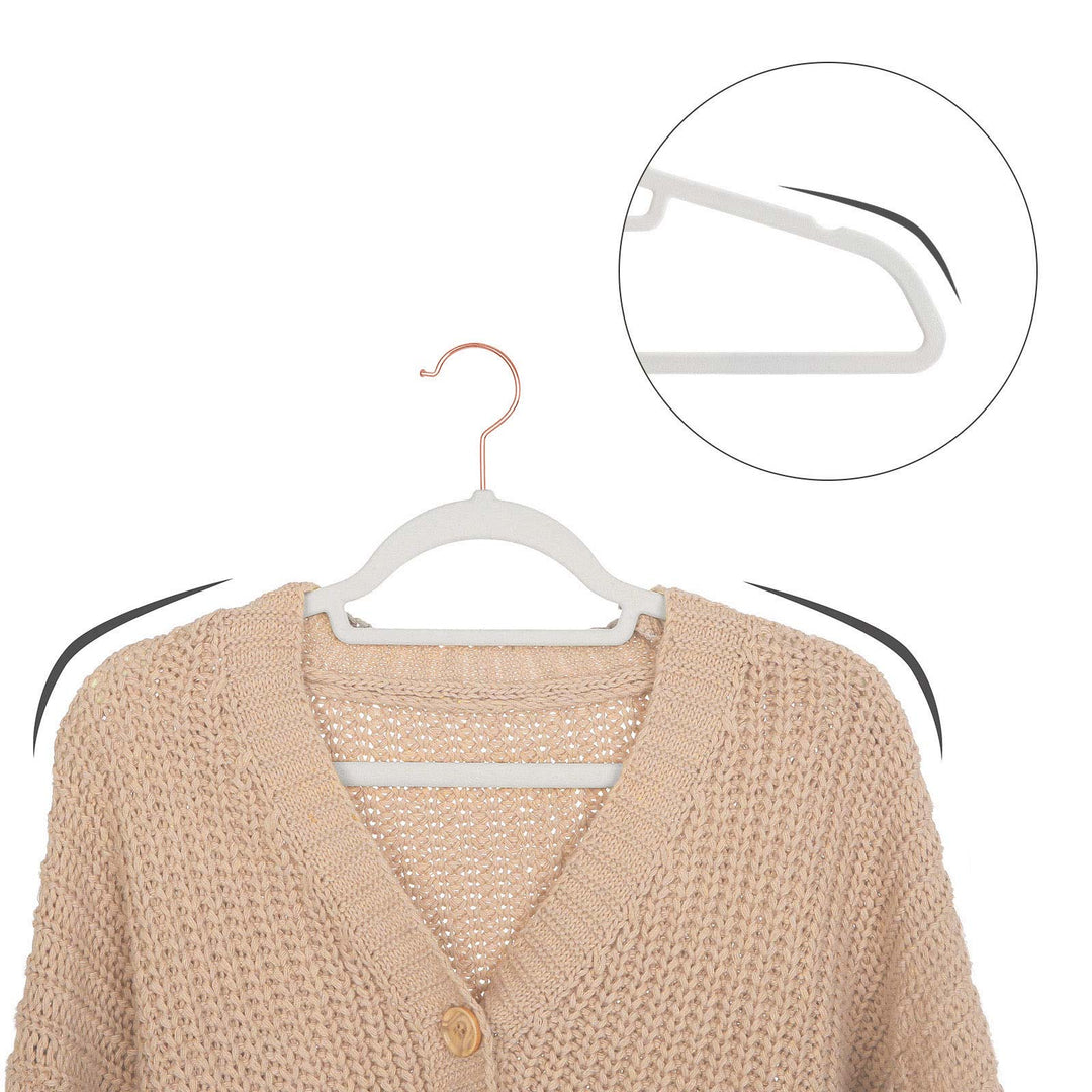 White 50 Pack Non-Slip Clothes Hangers