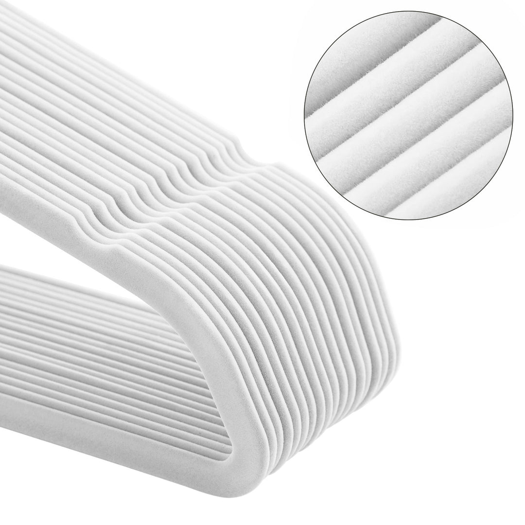White 50 Pack Non-Slip Clothes Hangers