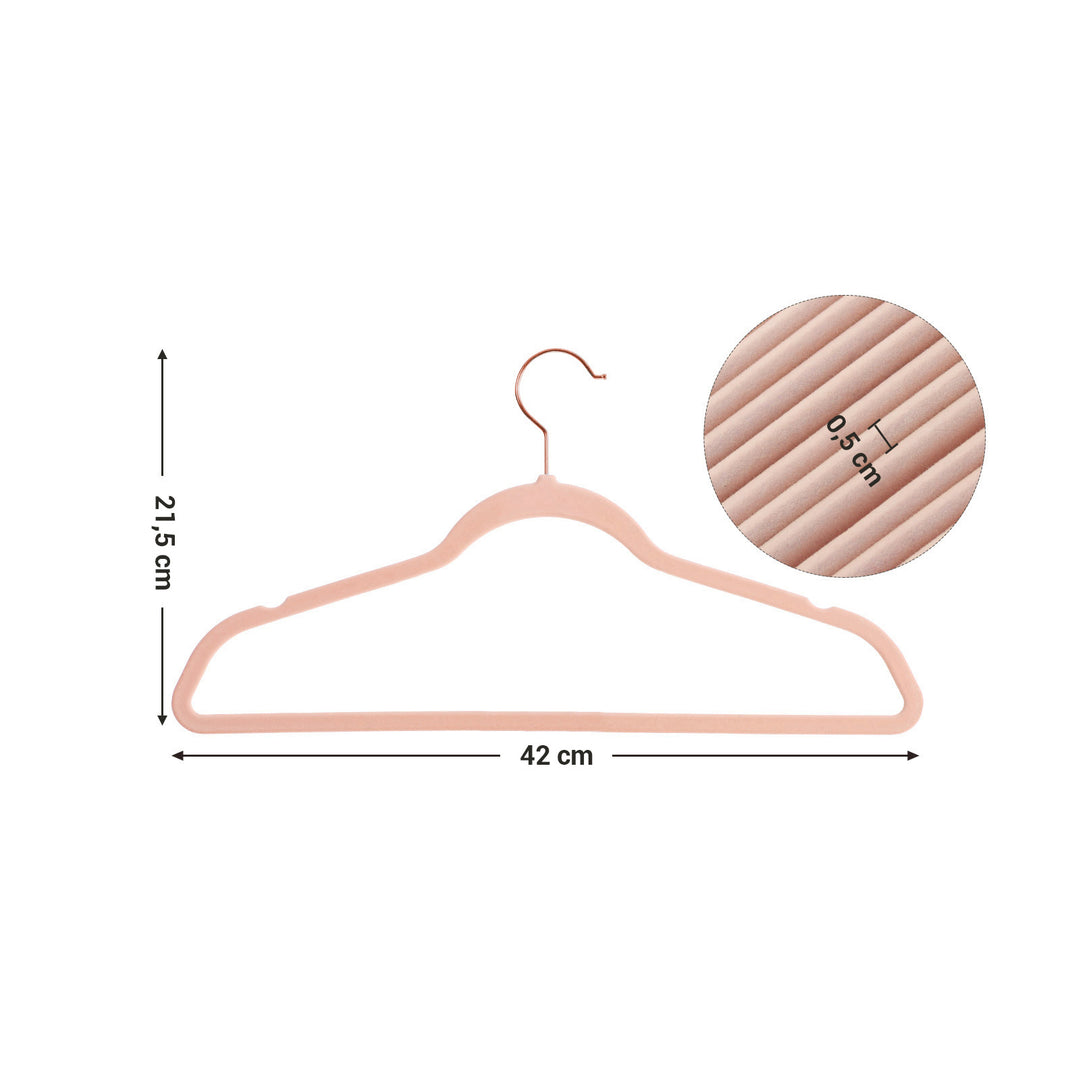 Set of 20 Pink Velvet Hangers with Swivel Hook