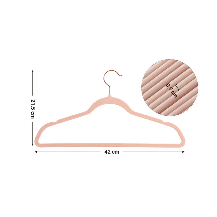 Set of 20 Pink Velvet Hangers with Swivel Hook