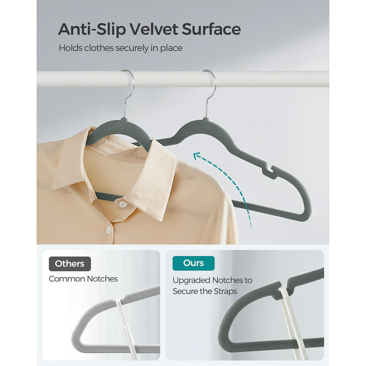 30-Pack Velvet Hangers Grey