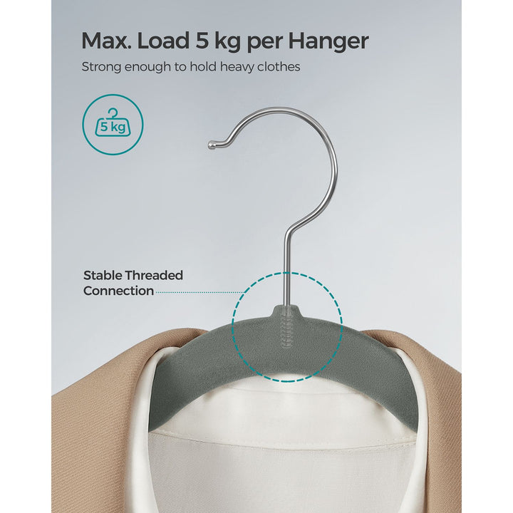 30-Pack Velvet Hangers Grey