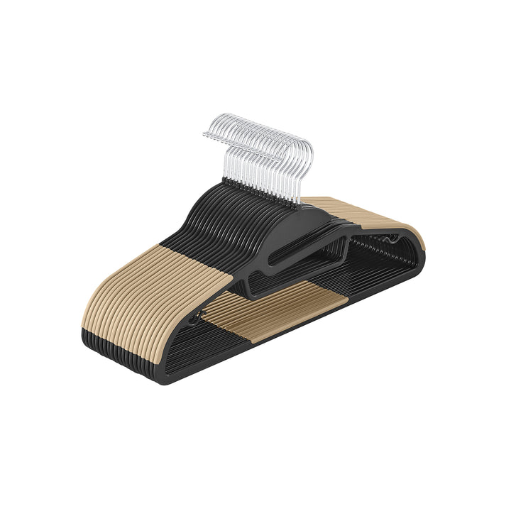Set of 20 Plastic Hangers Black and Brown