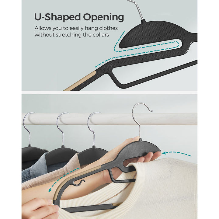 Set of 20 Plastic Hangers Black and Brown