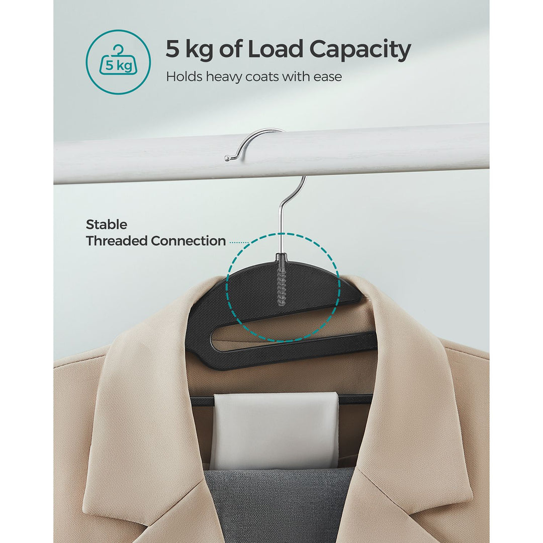 Set of 20 Plastic Hangers Black and Brown