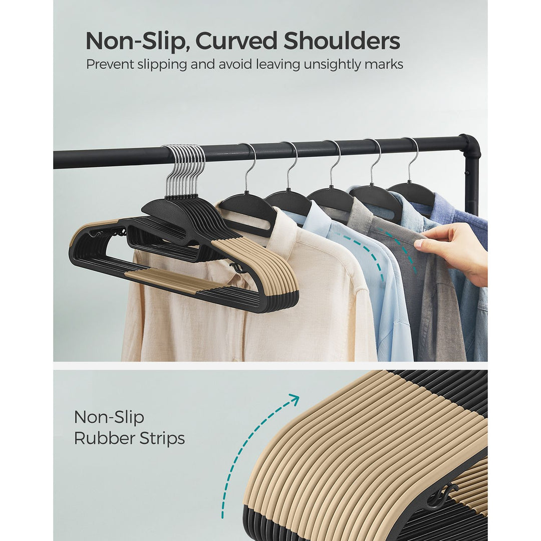 Set of 20 Plastic Hangers Black and Brown