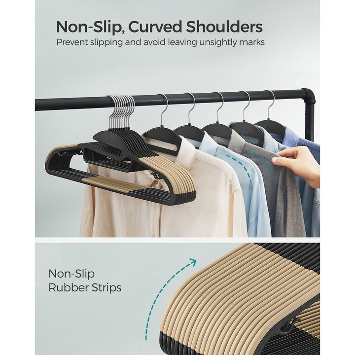 Set of 20 Plastic Hangers Black and Brown