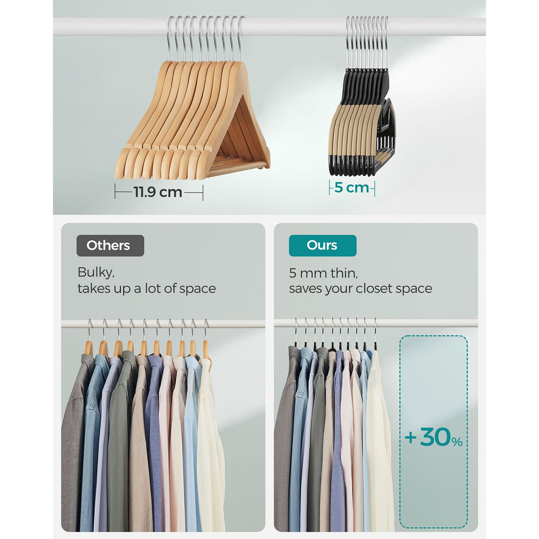 Set of 20 Plastic Hangers Black and Brown