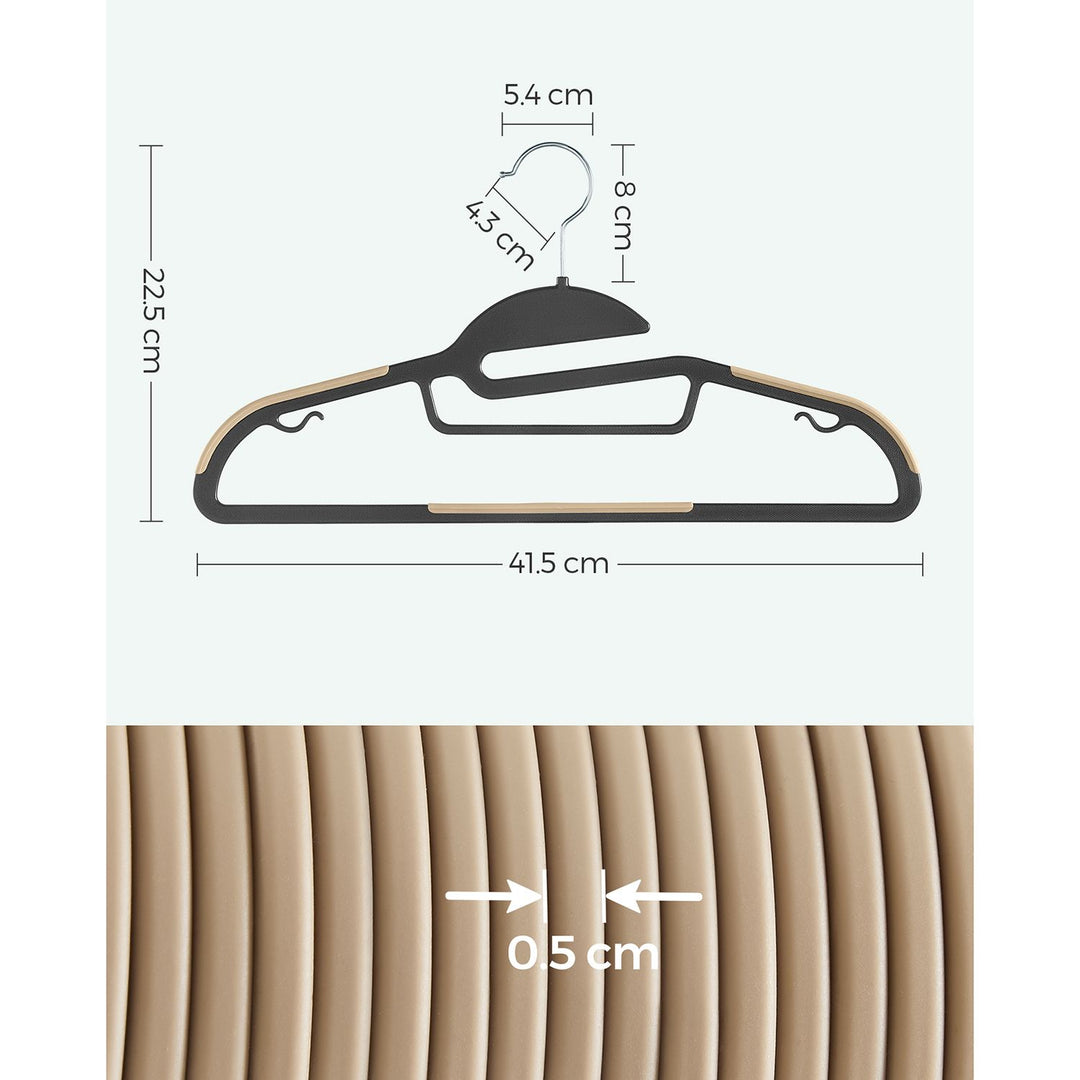 Set of 20 Plastic Hangers Black and Brown