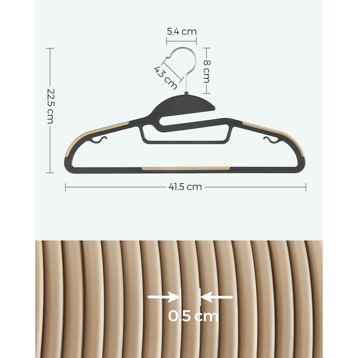 Set of 20 Plastic Hangers Black and Brown