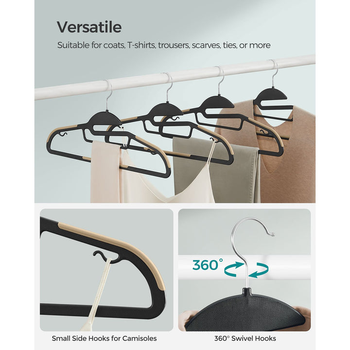 Set of 20 Plastic Hangers Black and Brown