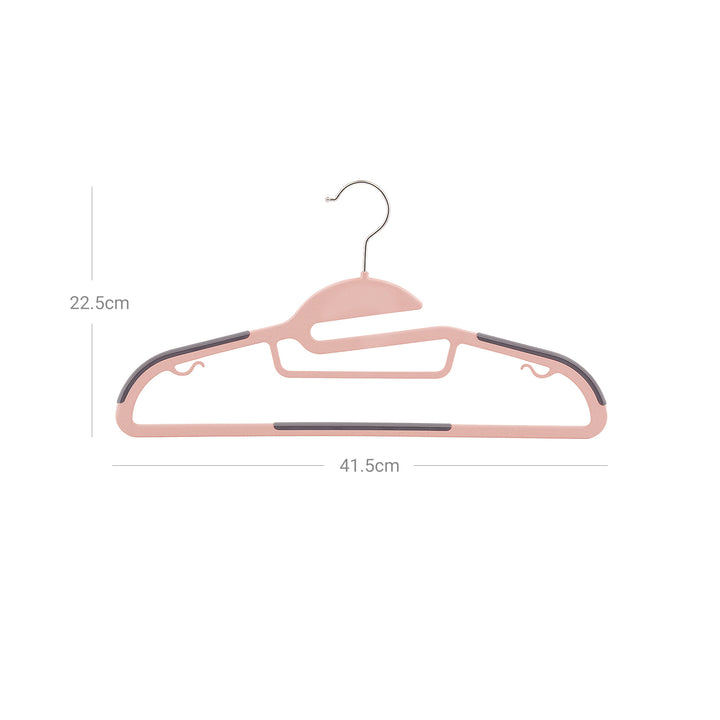 Pack of 20 Pink & Grey Plastic Coat Hangers