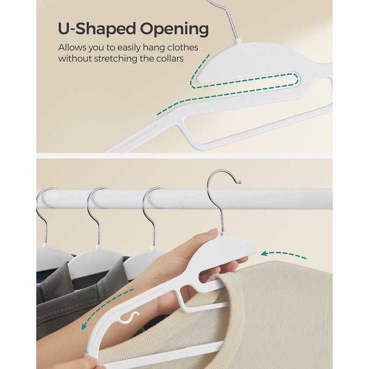 Set of 20 Plastic Hangers White