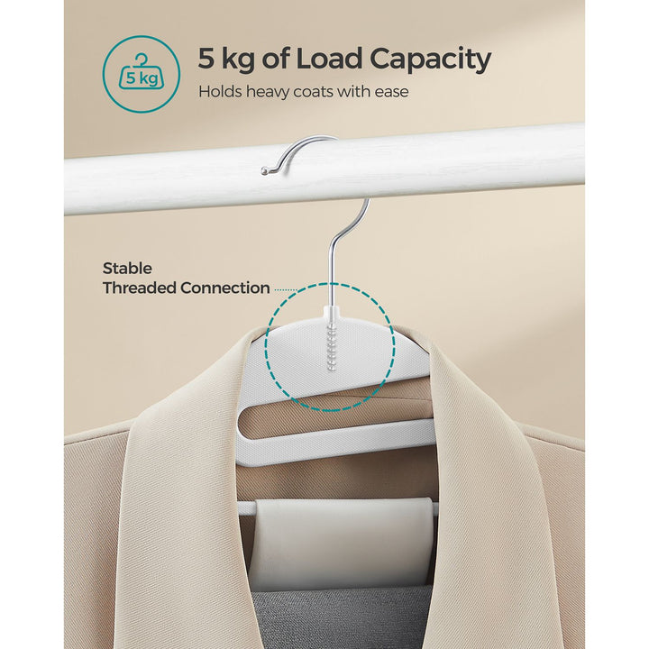 Set of 20 Plastic Hangers White