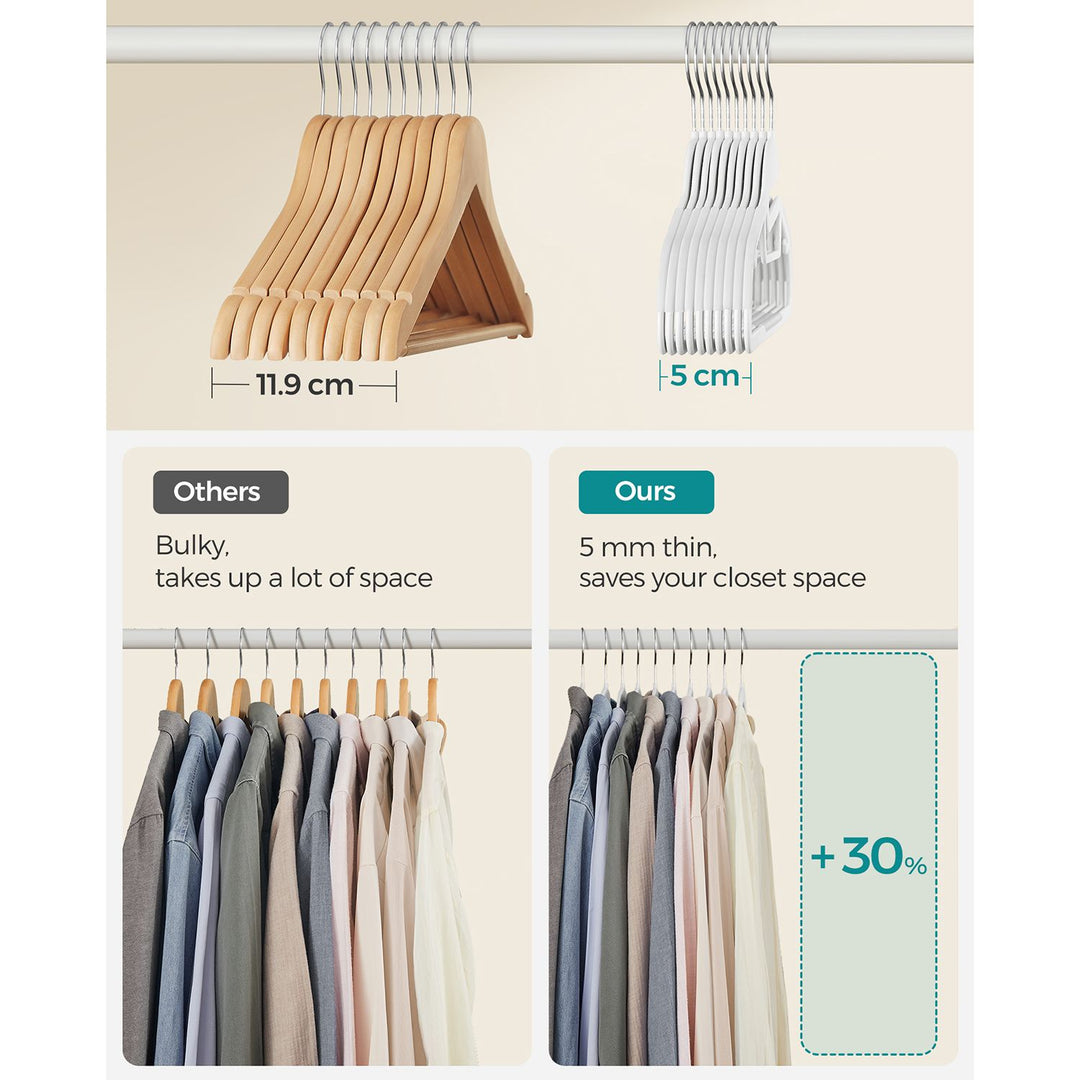 Set of 20 Plastic Hangers White