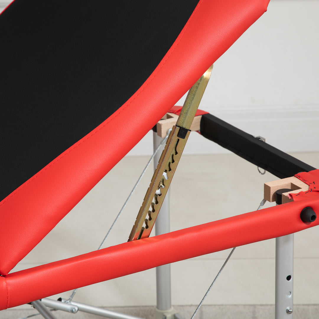 Foldable Massage Table Professional Salon SPA Facial Couch Bed Black and Red