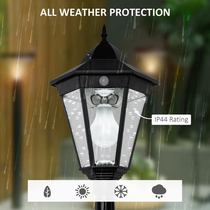 Garden Lamp Post, Outdoor Lantern Lamp with Aluminium Frame, Black