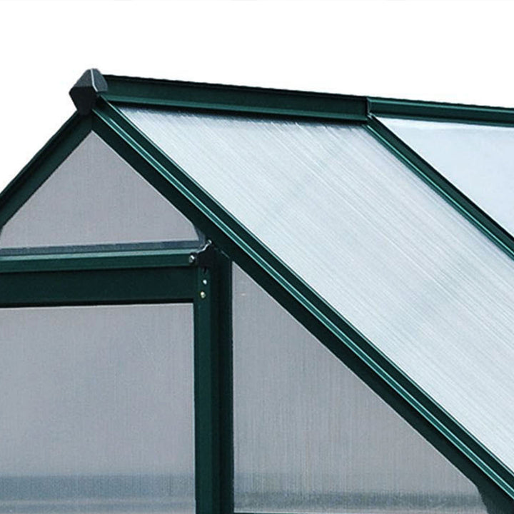 Outsunny Clear Polycarbonate Greenhouse Large Walk-In Green House Garden Plants Grow Galvanized Base Aluminium Frame w/ Slide Door (6ft x 4ft)