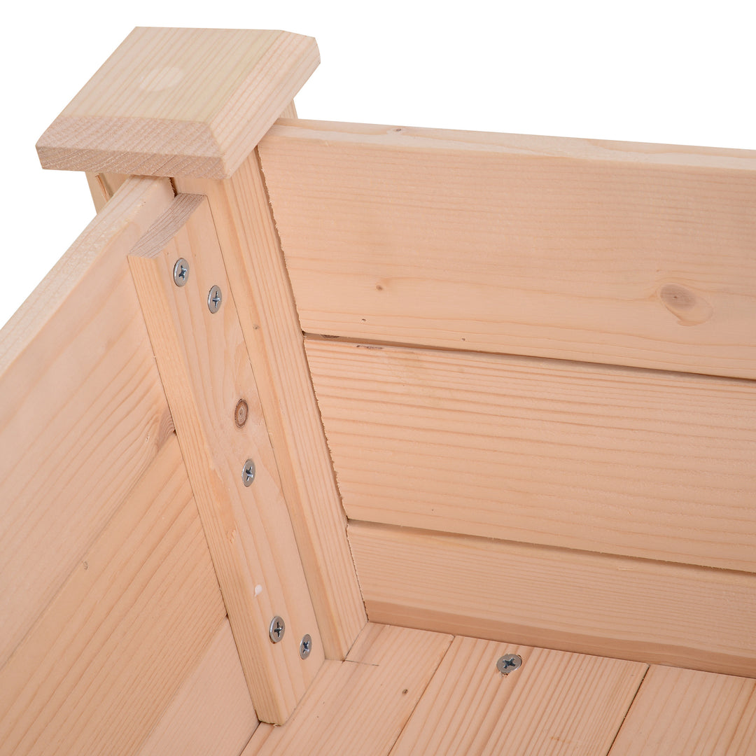 Outsunny Garden Wooden Planters, Rectangular Raised Bed, Fir Wood,Indoor/Outdoor, Planter Vegetable Herb Holder Display, Oak Tone,86L x 46W x 76Hcm