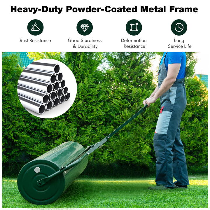 Metal Garden Lawn Roller-Green