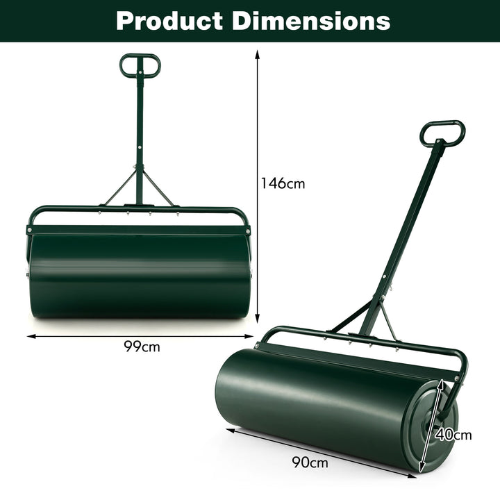 Metal Garden Lawn Roller-Green