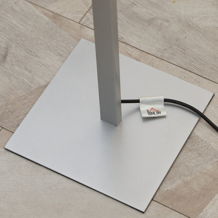 Standing Lamp for Living Room, Modern Spiral Standing Lamp with 3 Adjustable Brightness and Square Base, Silver