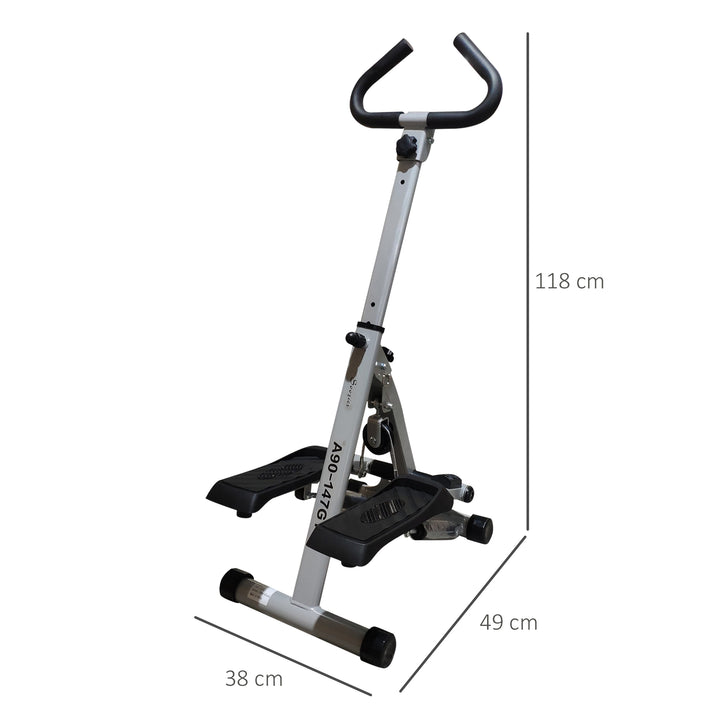 Stepper w/Handle Hand Grip Workout Fitness Machine For Fitness Aerobic Exercise Home Gym Grey