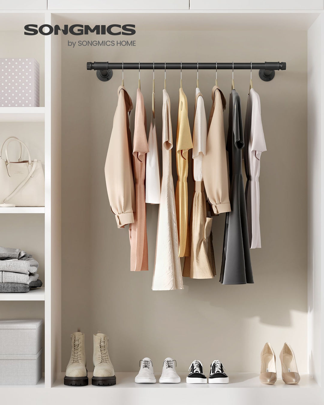 Wall-Mounted Clothes Rail 60 kg Load