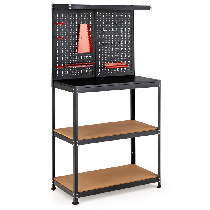 Heavy-duty Steel Tool Storage Workbench-Black