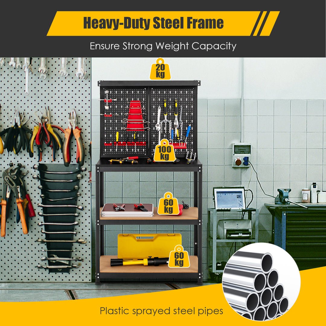 Heavy-duty Steel Tool Storage Workbench-Black