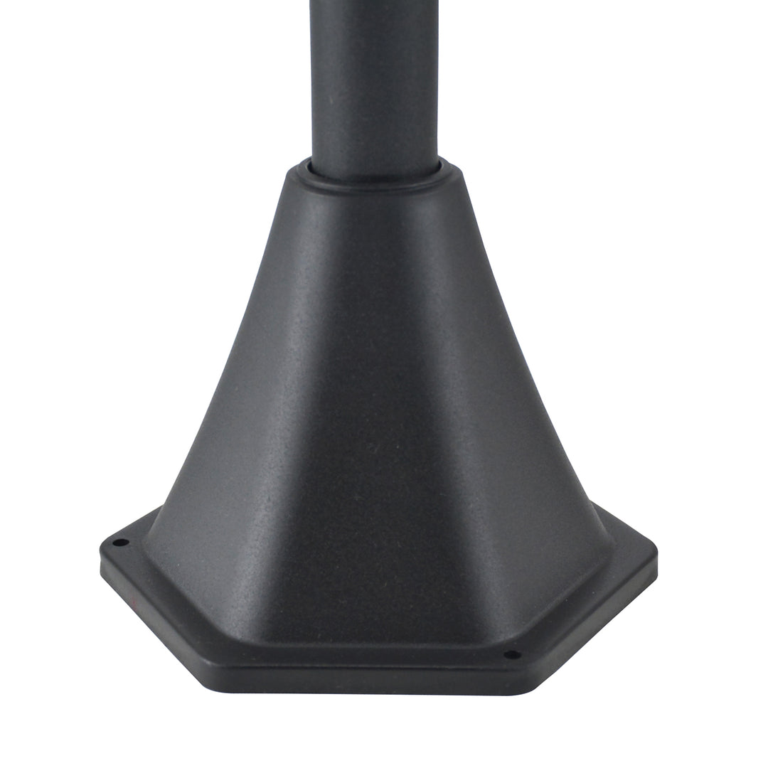 Outdoor Solar Powered Post Lamp Sensor Dimmable LED Lantern Bollard Pathway 1.2M Tall – Black