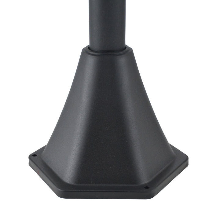 Outdoor Solar Powered Post Lamp Sensor Dimmable LED Lantern Bollard Pathway 1.2M Tall – Black