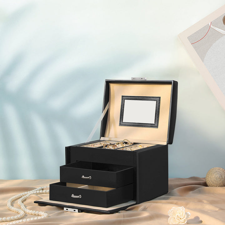 Black Jewelry Box with Lock