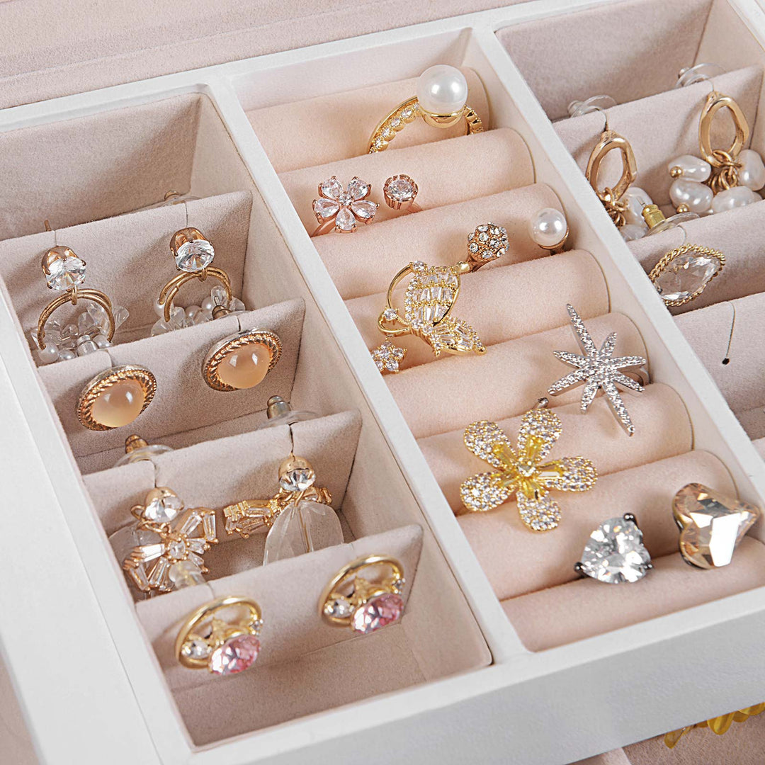 White Jewelry Storage Box for Women